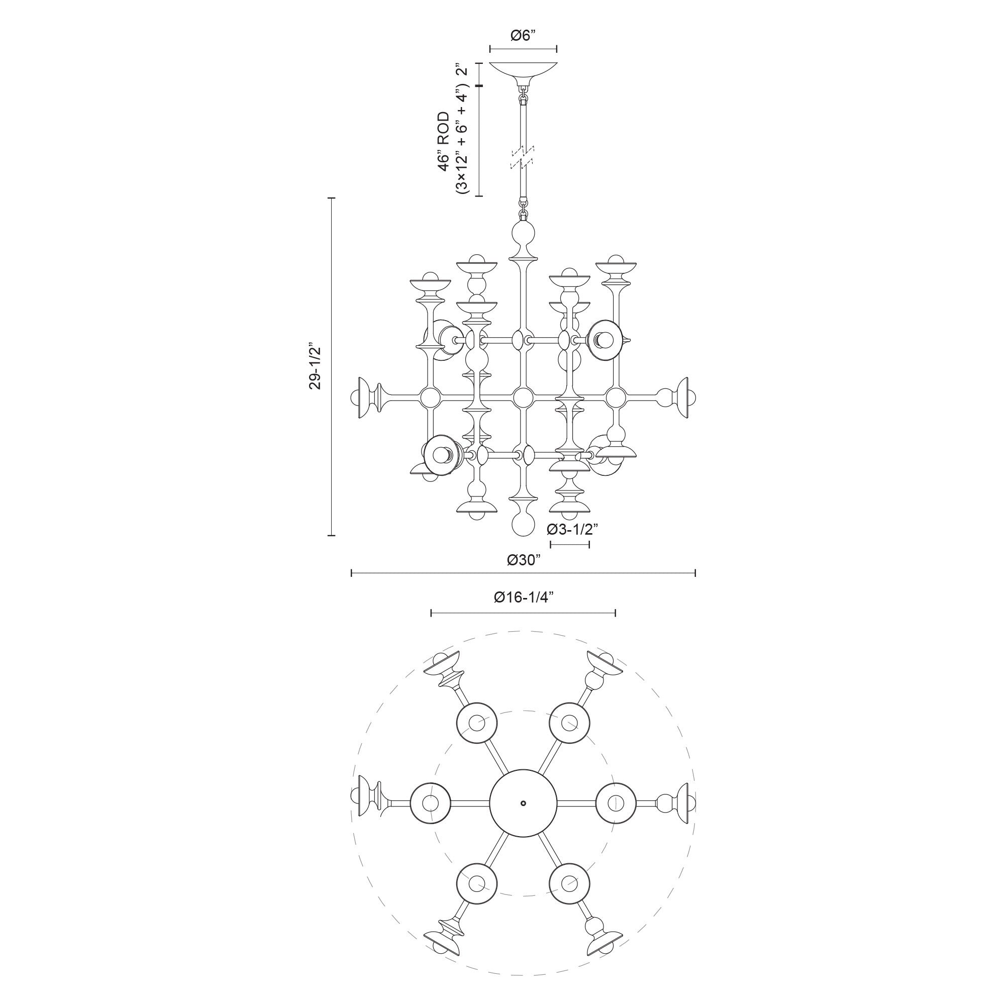 Cadence 29-in Steel Chandelier