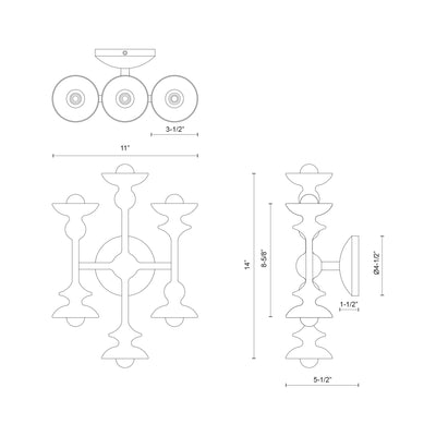 Cadence 11-in 6 Lights Steel Vanity Light