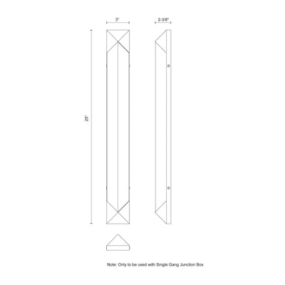 Caesar 25-in Steel Vanity Light