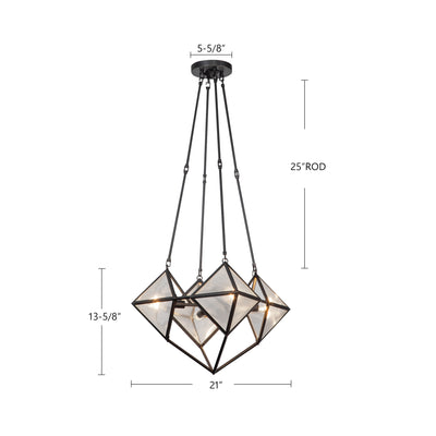 Cairo 21-in Steel Chandelier