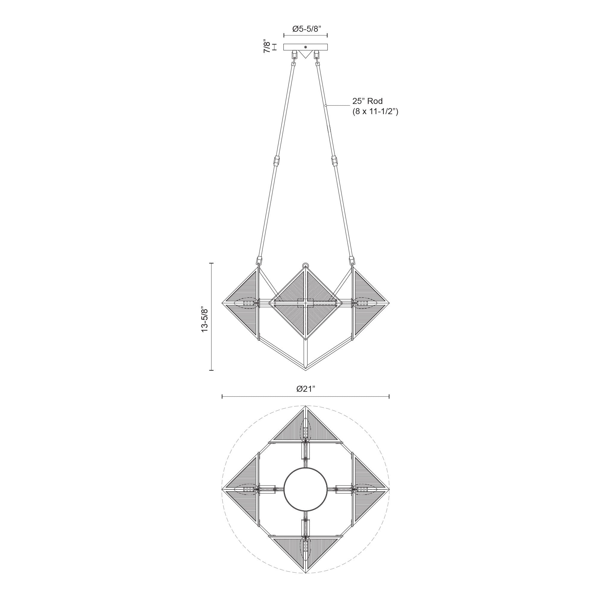Cairo 21-in Steel Chandelier