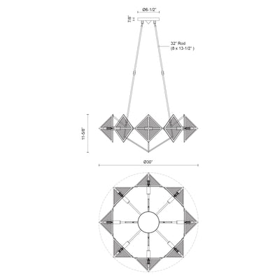 Cairo 30-in Steel Chandelier