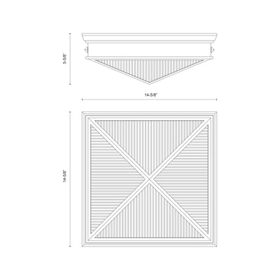 Cairo 15-in Steel Flush Mount