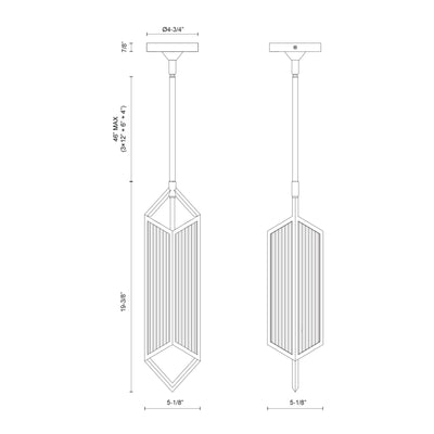 Cairo 19-in Steel Pendant
