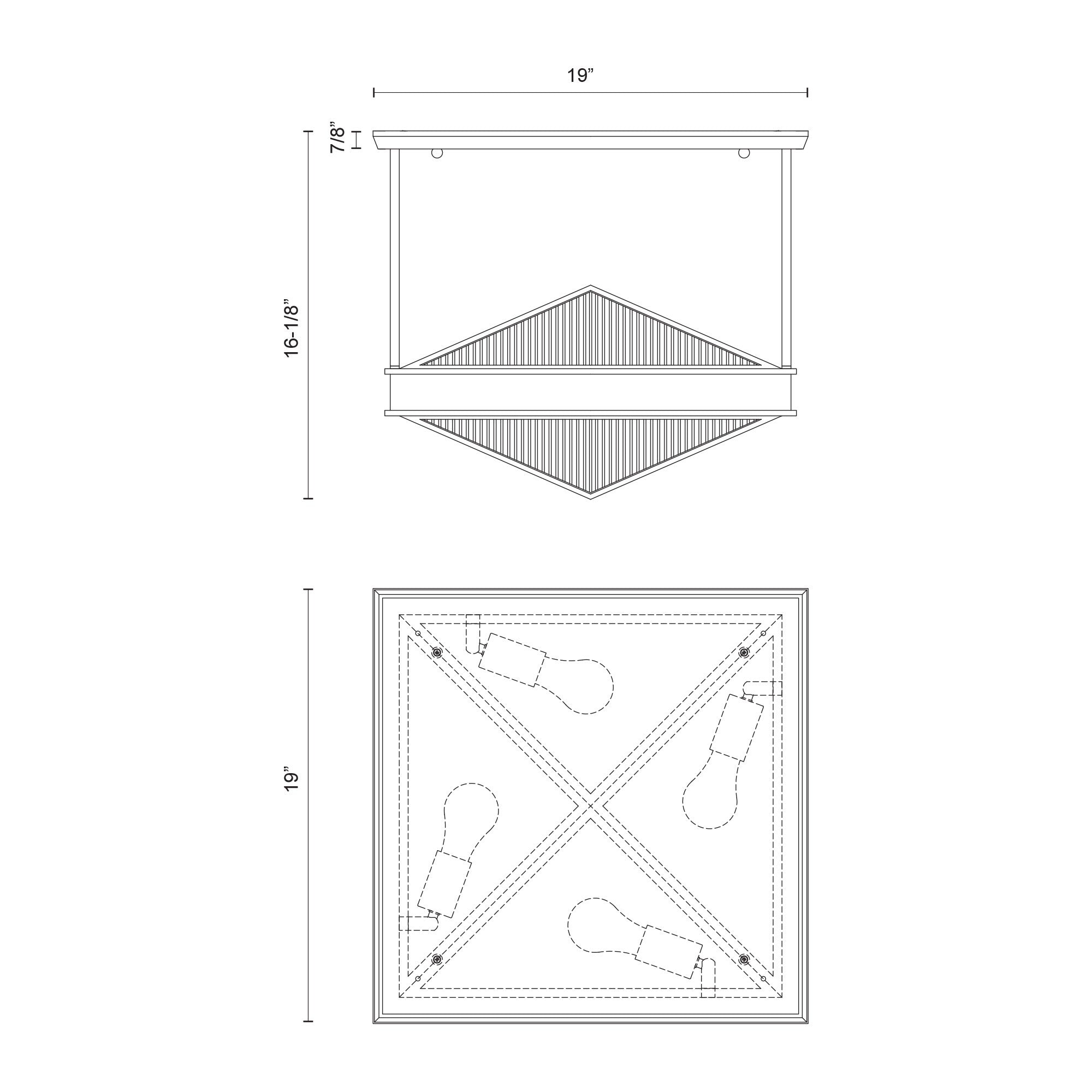 Cairo 19-in Steel Semi-Flush Mount