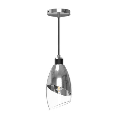 Capri 5-in Chrome and Clear Glass Mini Pendant