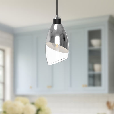 Capri 5-in Chrome and Clear Glass Mini Pendant