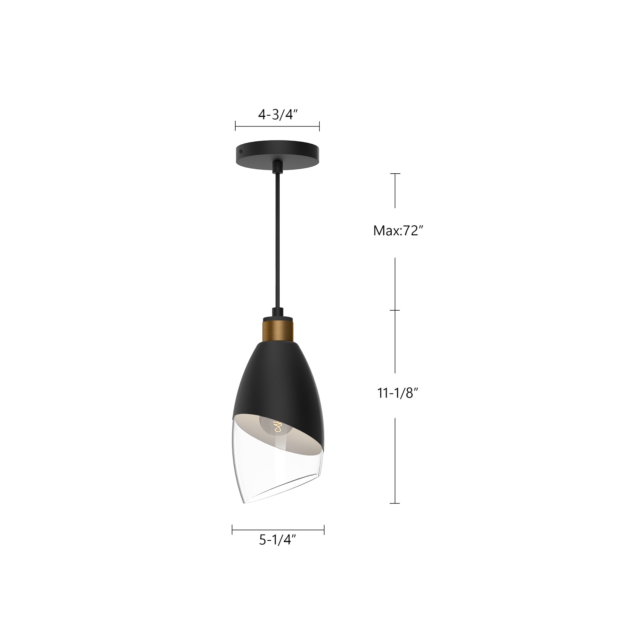 Capri 5-in Chrome and Clear Glass Mini Pendant