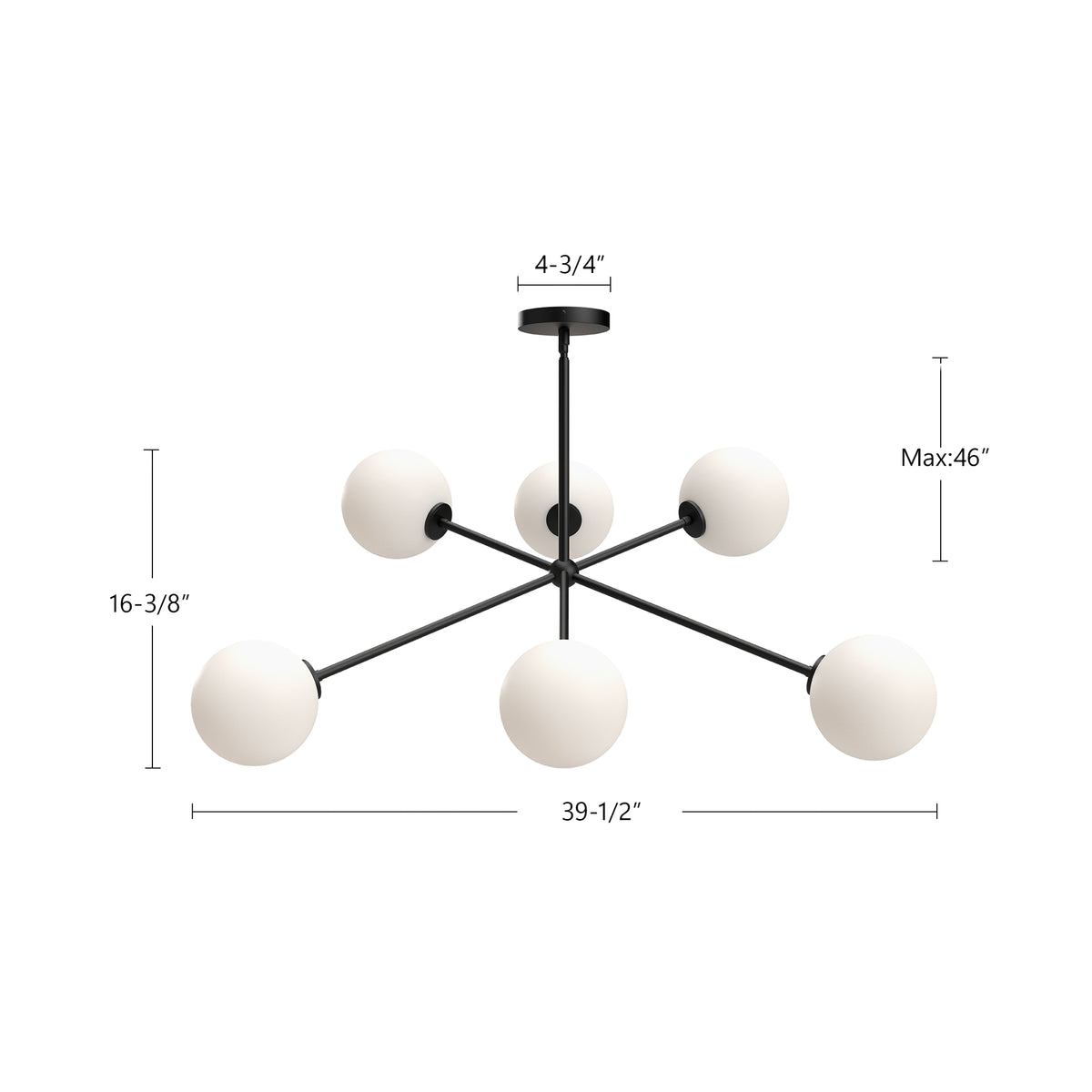 Cassia 40-in Steel Chandelier