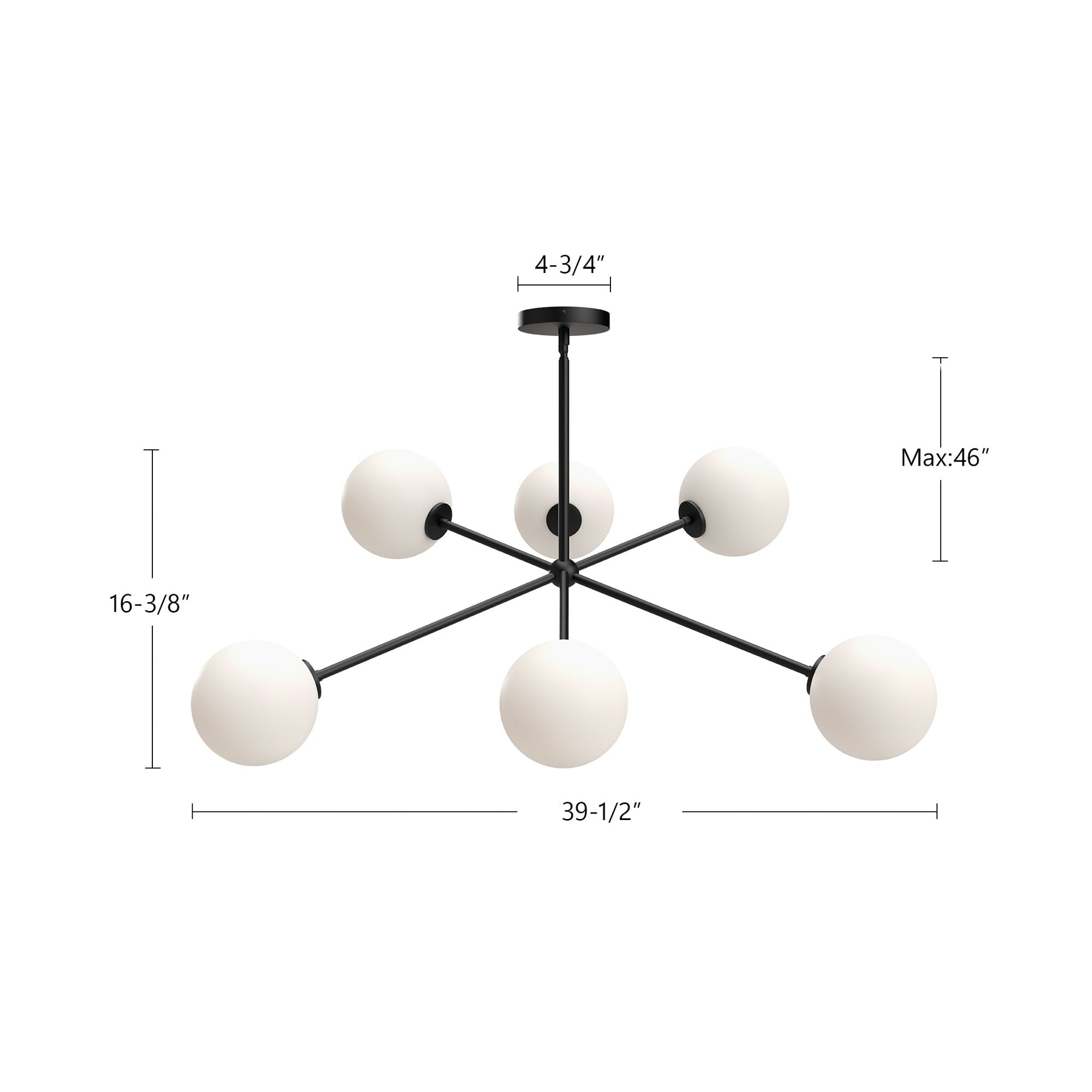 Cassia 40-in Steel Chandelier