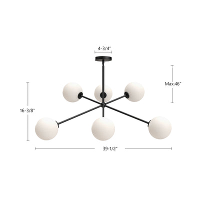 Cassia 40-in Steel Chandelier