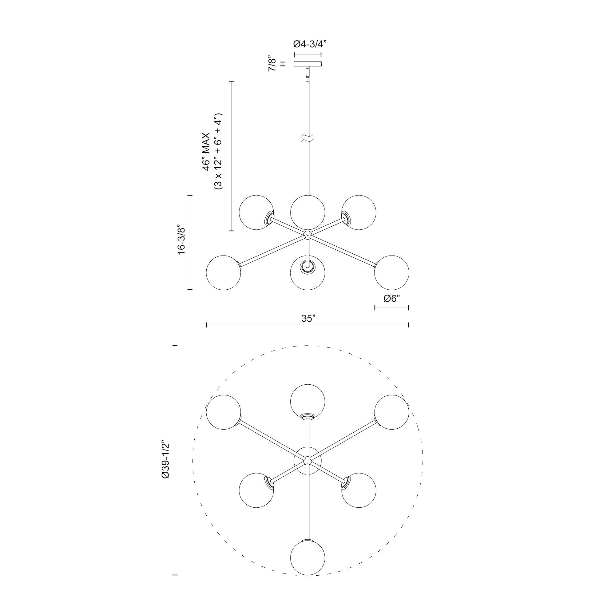 Cassia 40-in Steel Chandelier