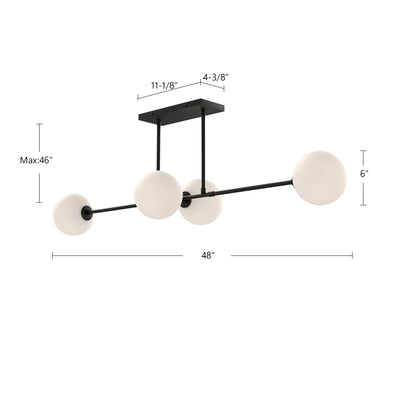 Cassia 48-in Steel Linear Pendant