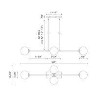 Cassia 48-in Steel Linear Pendant