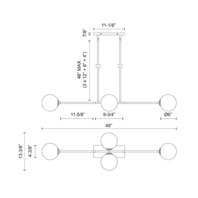 Cassia 48-in Steel Linear Pendant