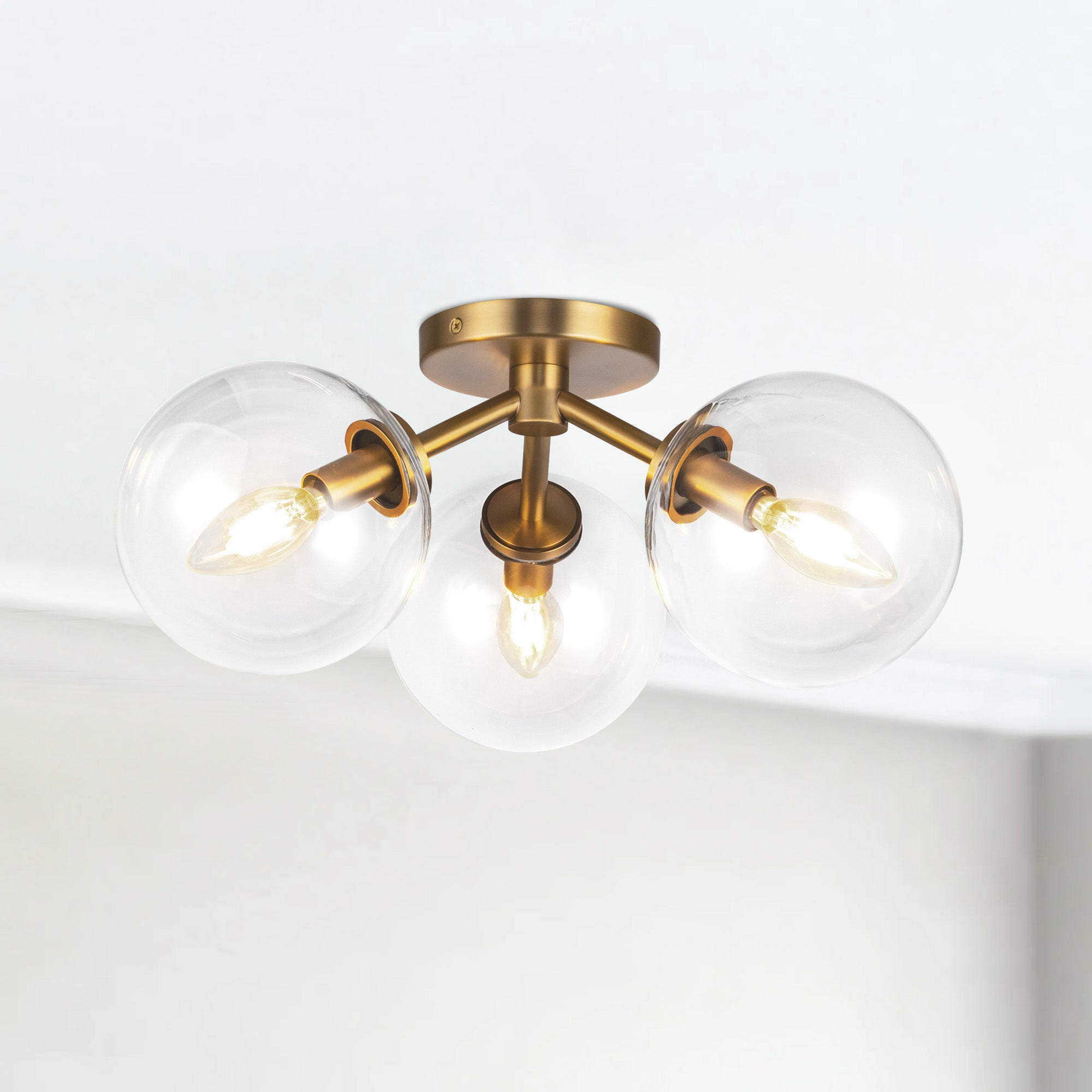 Cassia 17-in Steel Semi-Flush Mount