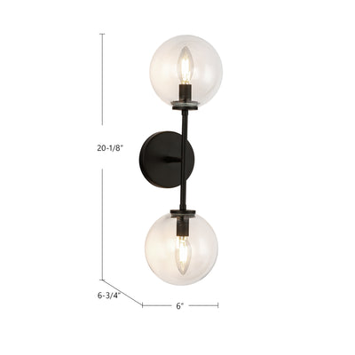 Cassia 20-in 2 Light Steel Vanity Light
