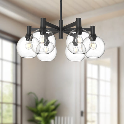 Castilla 29-in 6  Lights Steel Chandelier