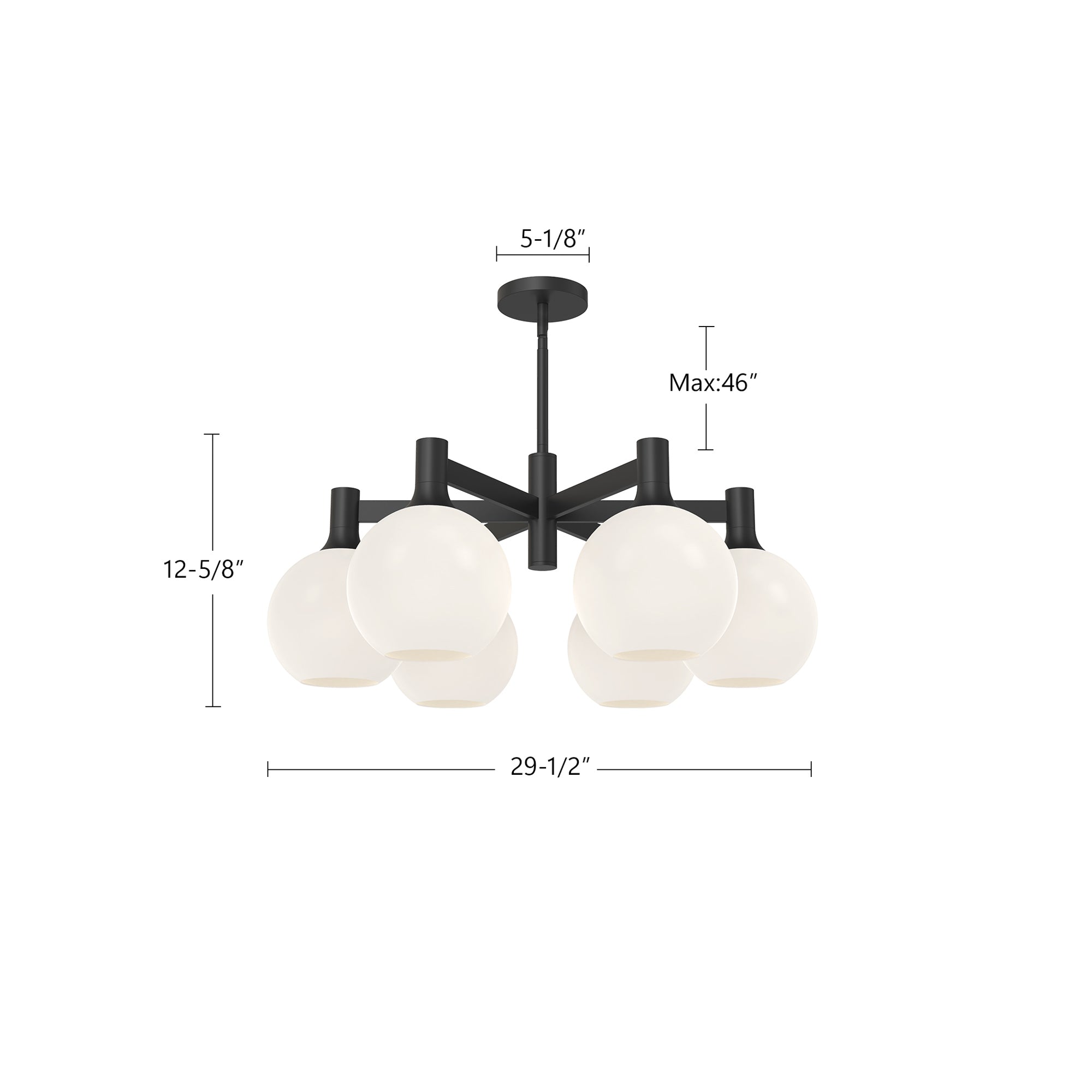 Castilla 29-in 6  Lights Steel Chandelier