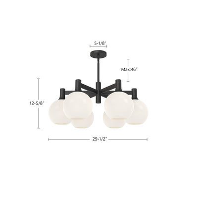 Castilla 29-in 6  Lights Steel Chandelier