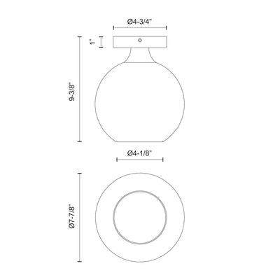 Castilla 8-in Steel Flush Mount