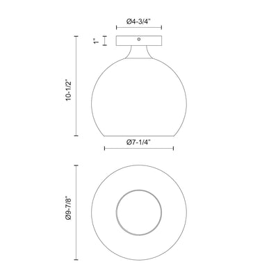 Castilla 10-in Steel Flush Mount