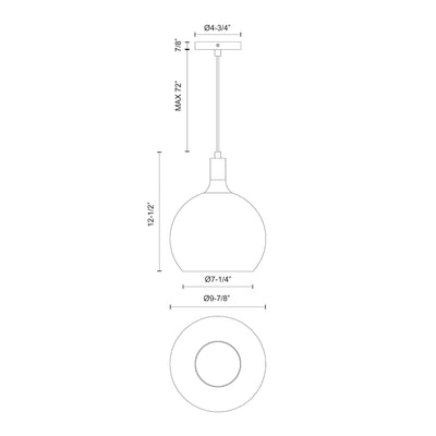 Castilla 10-in Steel Pendant