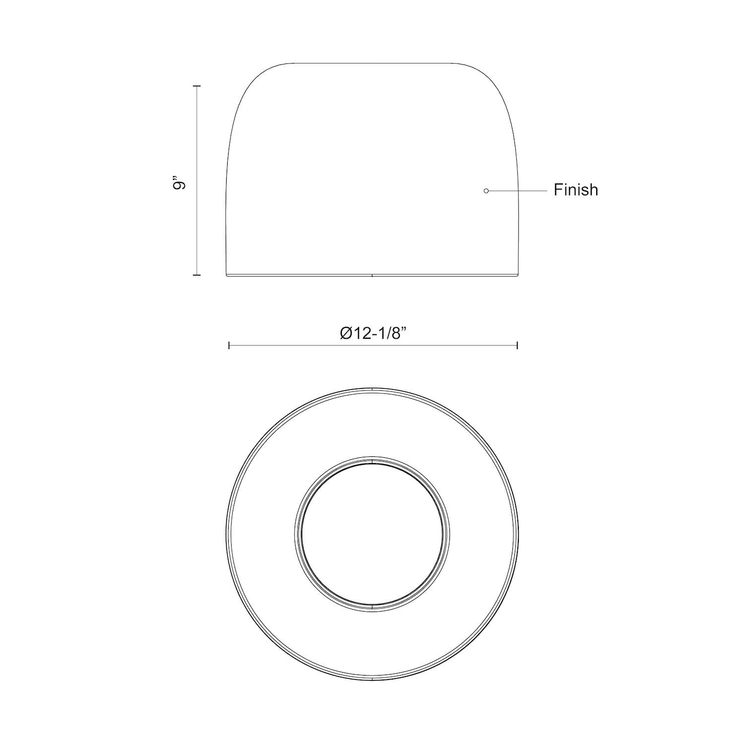 Cayne 12-in Steel Flush Mount