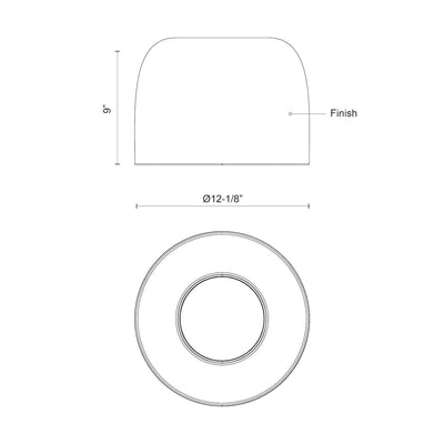 Cayne 12-in Steel Flush Mount