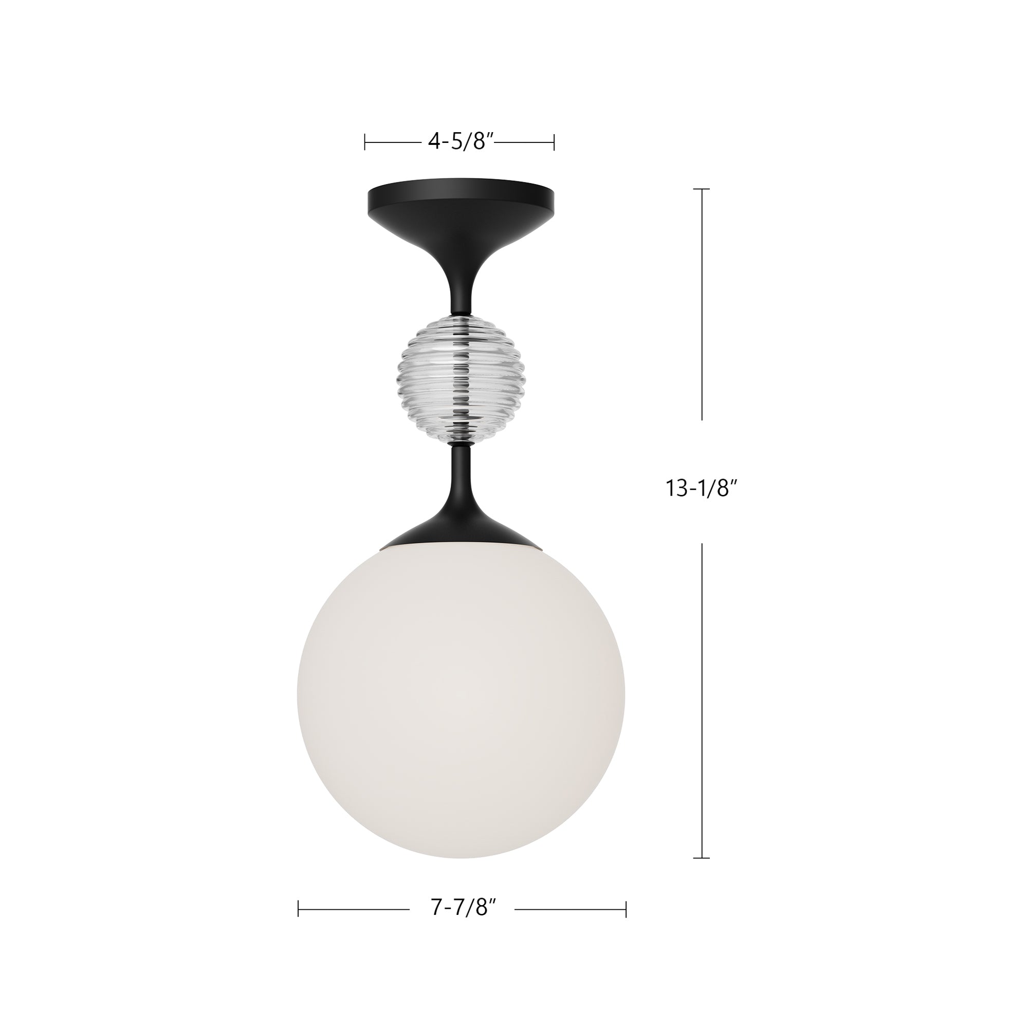 Celia 8-in Steel Semi-Flush Mount