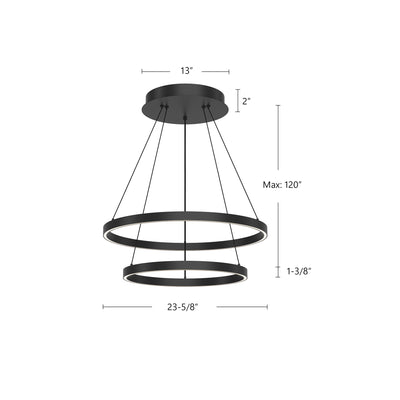 Cerchio 24-in Aluminum Chandelier
