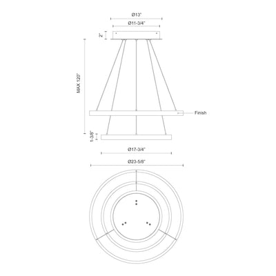 Cerchio 24-in Aluminum Chandelier