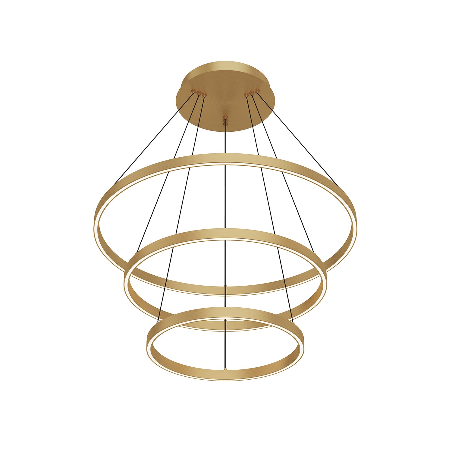 Cerchio 32-in 3 Tier Aluminum Chandelier
