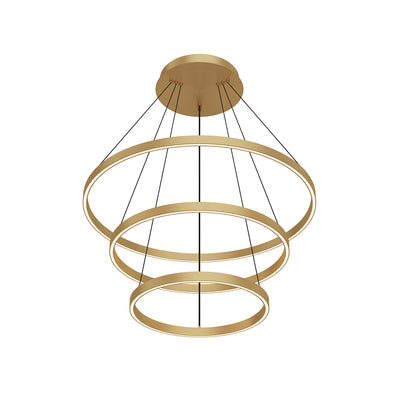 Cerchio 32-in 3 Tier Aluminum Chandelier