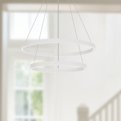 Cerchio 24-in 2 Tier Aluminum Chandelier