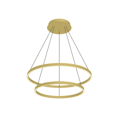 Cerchio 32-in 2 Tier Dimmable Aluminum Chandelier