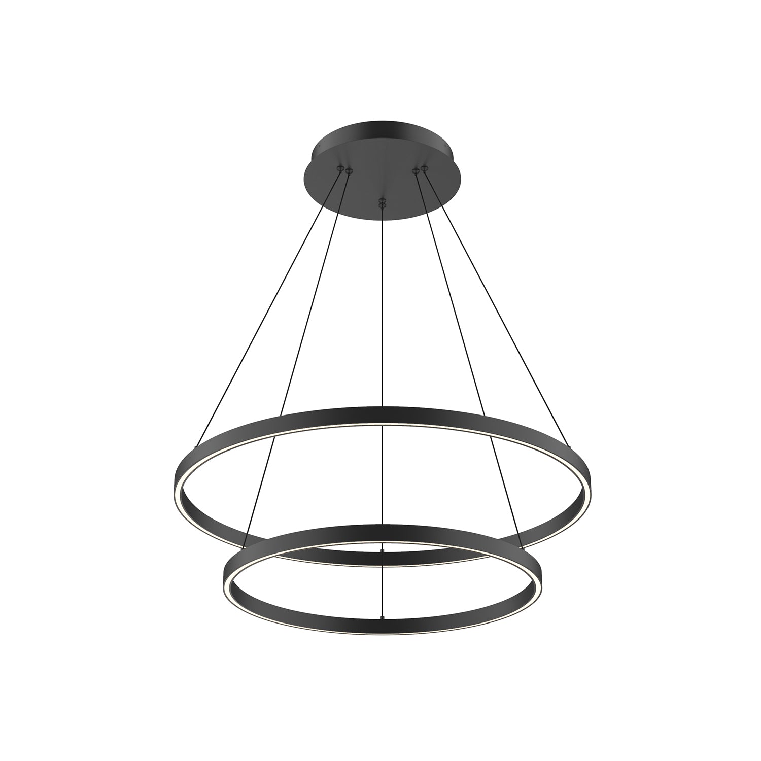 Cerchio 32-in 2 Tier Dimmable Aluminum Chandelier