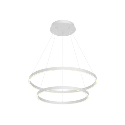 Cerchio 32-in 2 Tier Dimmable Aluminum Chandelier