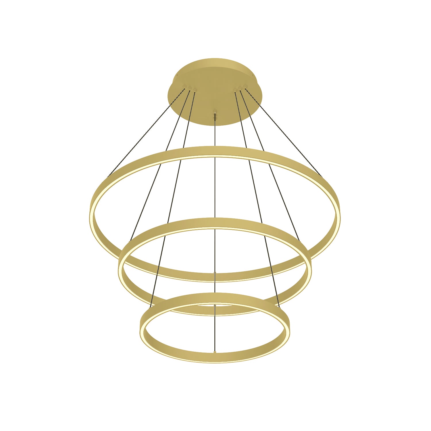 Cerchio 32-in 3 Tier Dimmable Aluminum Chandelier