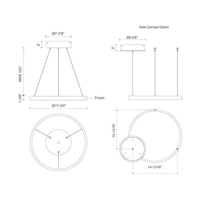 Cerchio 18-in Dimmable LED Downlight Pendant