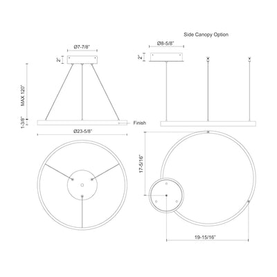 Cerchio 24-in Dimmable LED Downlight Pendant