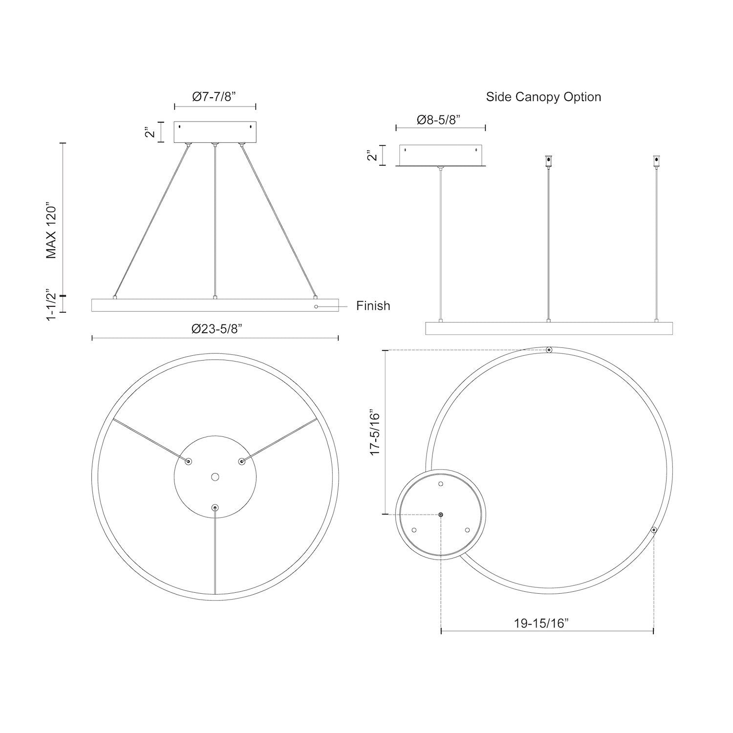 Cerchio 24-in Dimmable LED Pendant