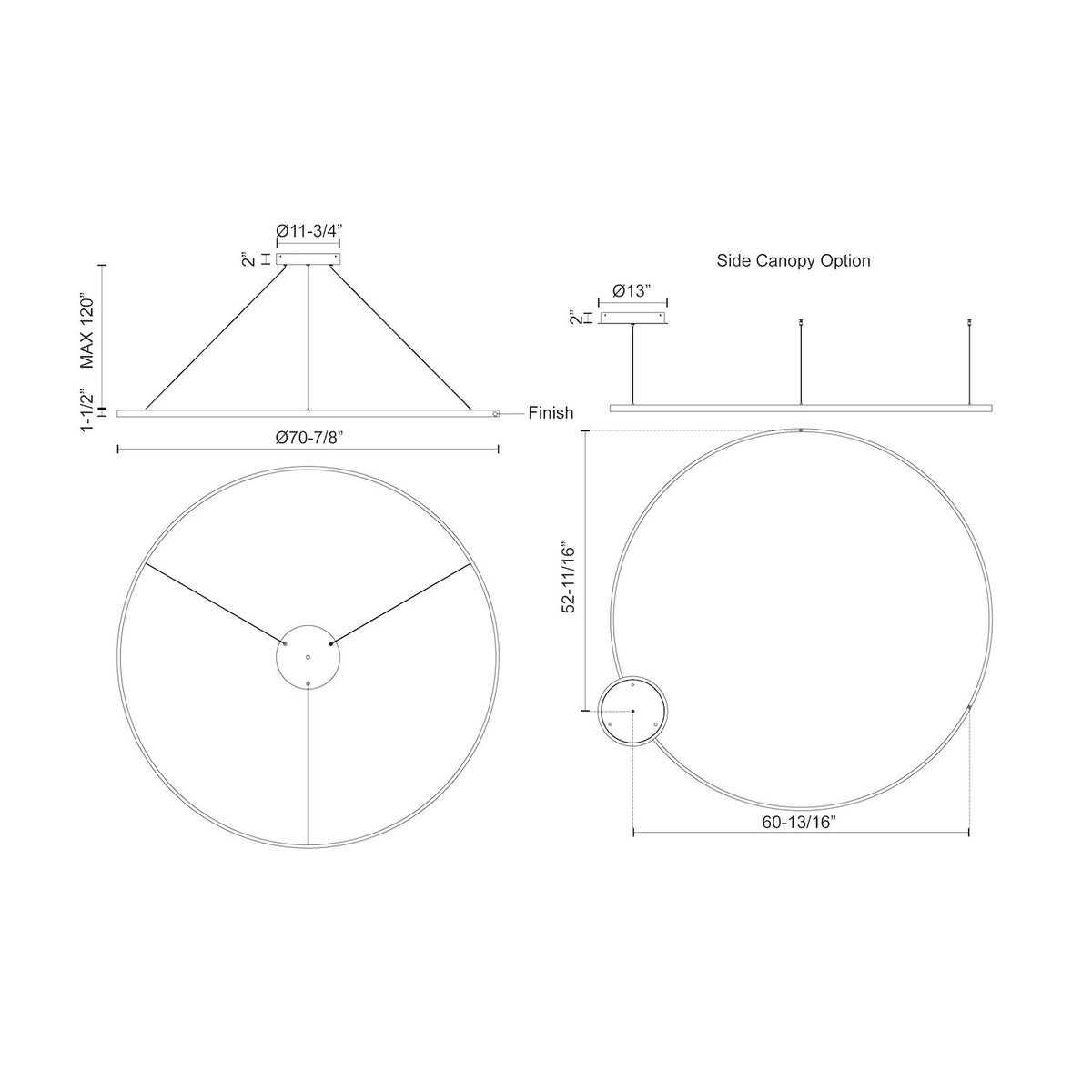 Cerchio 72-in Oversized Round LED Ring Pendant