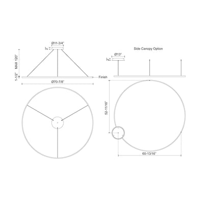 Cerchio 72-in Oversized Round LED Ring Pendant