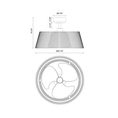 Isla 24-in Matte Black and Braided Rope Reversible DC LED Ceiling Fan