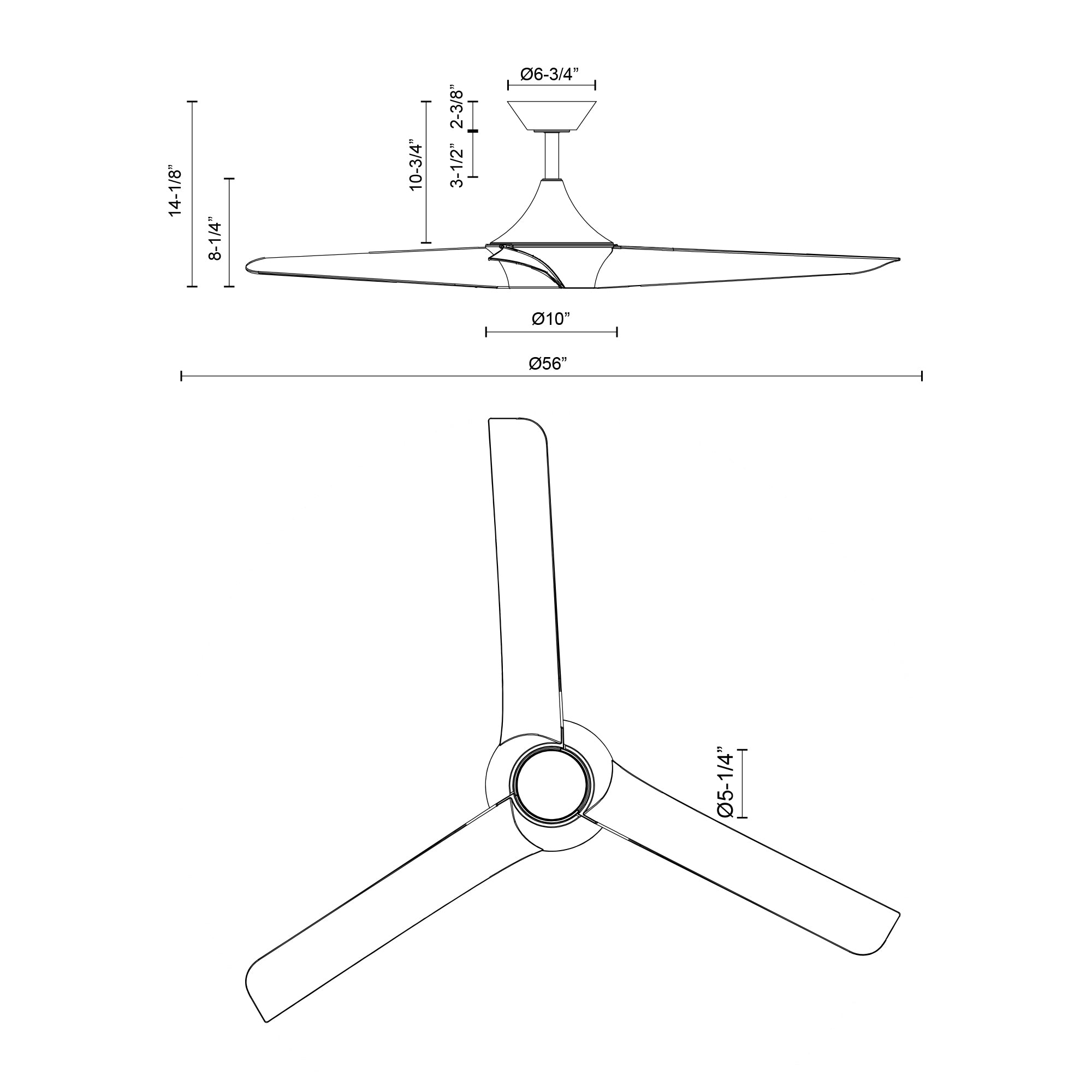 Emiko 56-in Matte Black Reversible DC LED Ceiling Fan