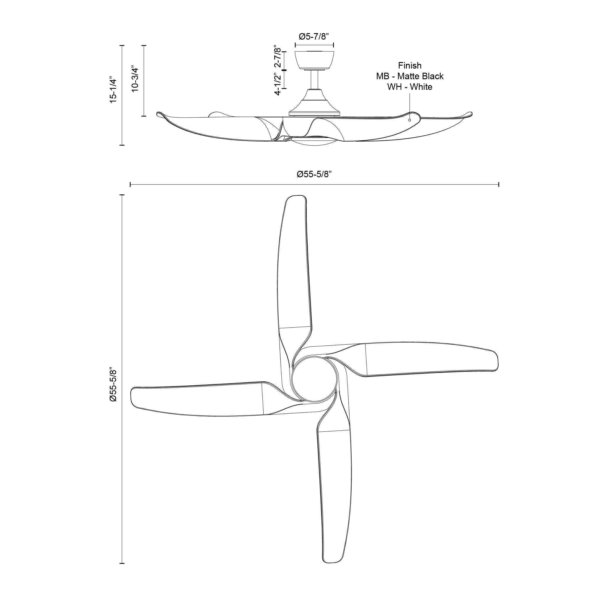 Coronado 56-in Matte Black Reversible DC LED Ceiling Fan