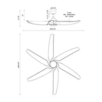 Coronado 60-in Matte Black Reversible DC LED Ceiling Fan