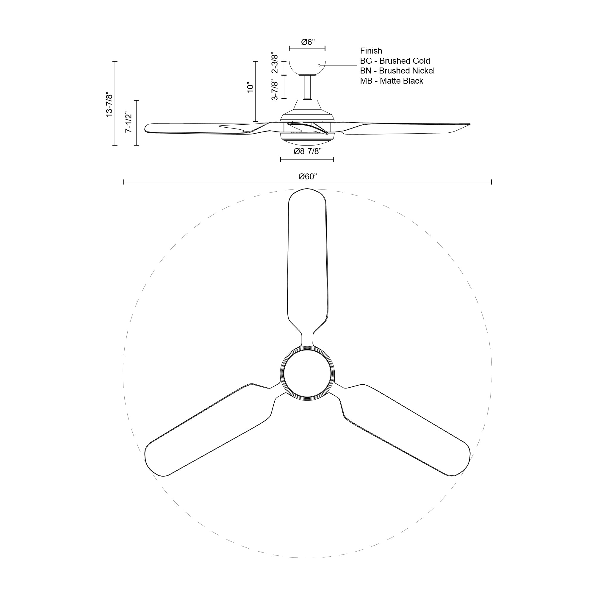 Fremont 60-in Brushed Gold Reversible DC LED Ceiling Fan
