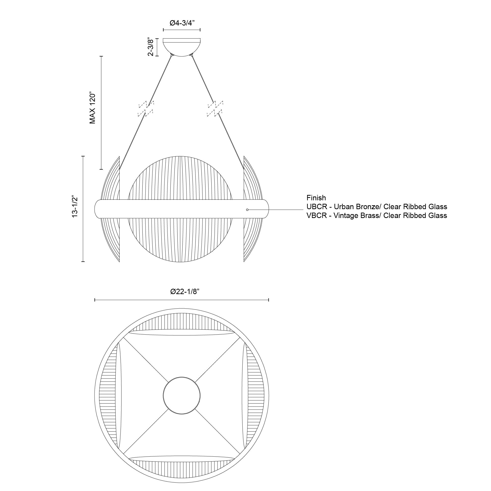 Taurus 22-in Aluminum Chandelier